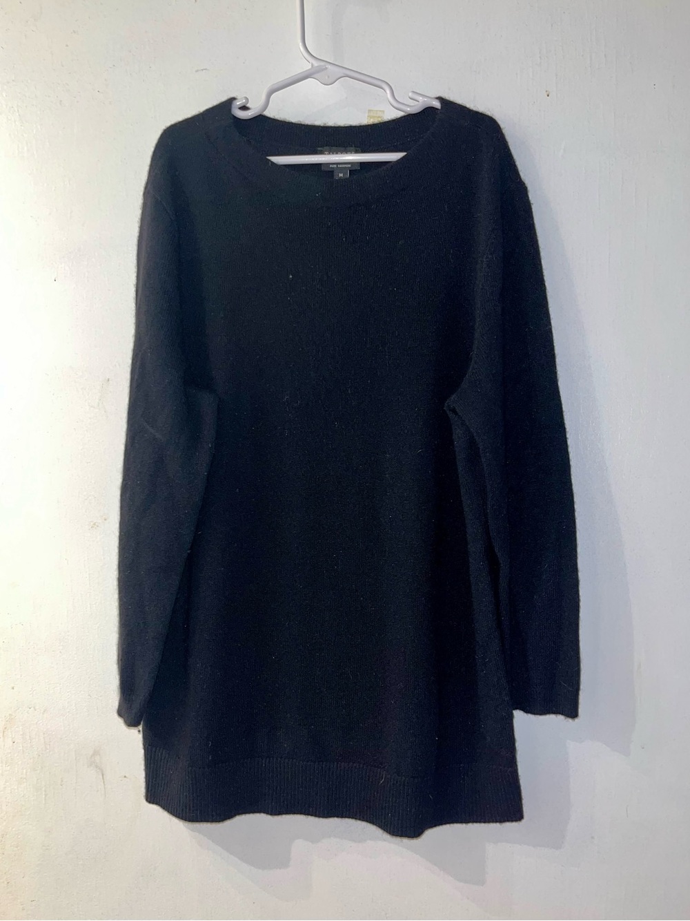 Talbots Black Long-Sleeve Pure Cashmere Sweater